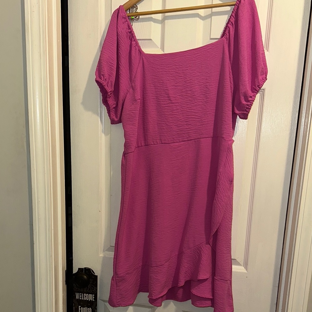 Derek Heart Pink Asymmetrical Ruffled Mini Dress